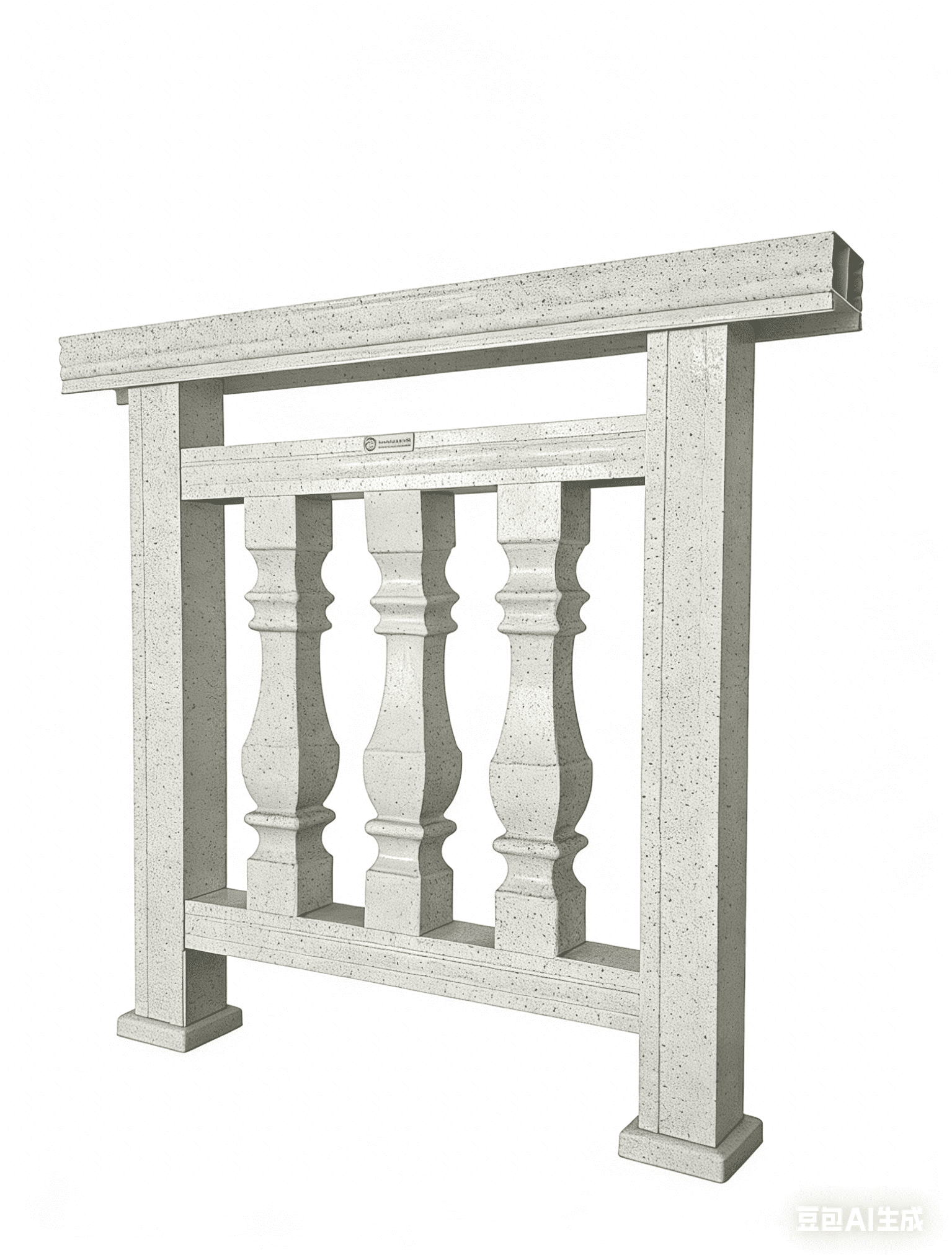 Stone-Like Baluster Aluminum Railing / European Style Stone-Effect Balcony Balustrade