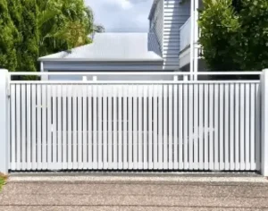 Aluminum slat fence panels, Vertical aluminum slat fence