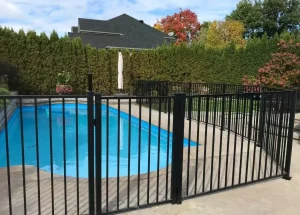 Residential iron fence two rails, Residential corrugated metal fence