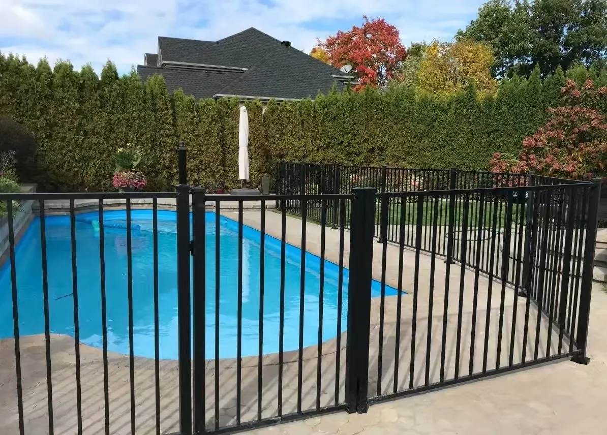 Residential iron fence two rails, Residential corrugated metal fence
