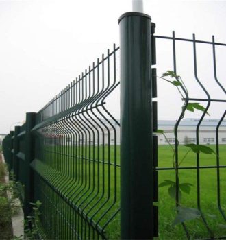 Round galvanised steel posts, Aluminum 3D fence with peach post